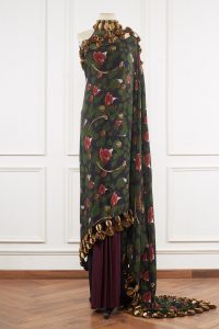 Green printed pre-draped saree set by Shivan & Narresh (2)
