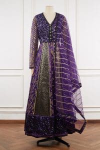 Purple sequinned brocade anarkali set by Nitya Bajaj (1)