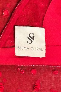 Red embellished lehenga set by Seema Gujral(5)