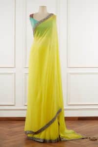 Yellow sequin embroidered saree set by Manish Malhotra (3)