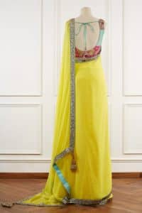 Yellow sequin embroidered saree set by Manish Malhotra (4)