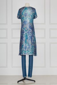 Blue sequinned kurta set by Suneet Varma (3)
