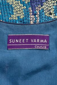 Blue sequinned kurta set by Suneet Varma (5)