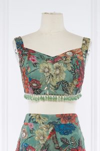 Green floral printed skirt set by Varun Bahl (3)