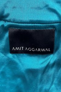 Teal metallic detail draped saree gown by Amit Aggarwal (3)