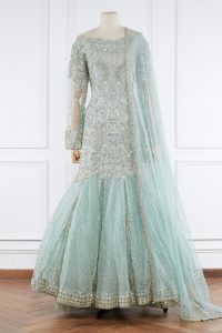 Aqua embellished gown set by Faraz Manan (1)