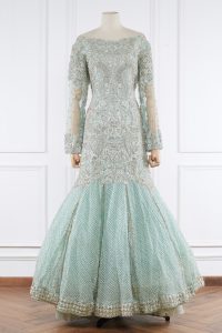 Aqua embellished gown set by Faraz Manan (2)
