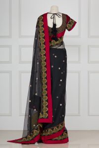 Black embroidered and woven saree set by Sabyasachi (3)
