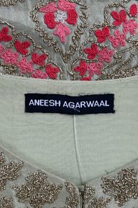Green floral embroidered anarkali set by Aneesh Agarwaal (4)