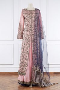 Pink embroidered jacket kurta set by Manish Malhotra (1)
