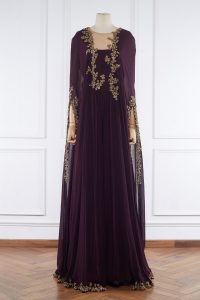 Purple floral embroidered jumpsuit by Ridhi Mehra (1)