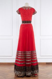 Red floral embroidery anarkali set by Manish Malhotra (2)