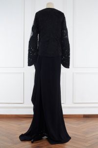 Black embellished jacket and gown(3)