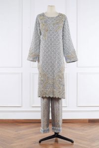 Grey pearl embroidered kurta set (2)