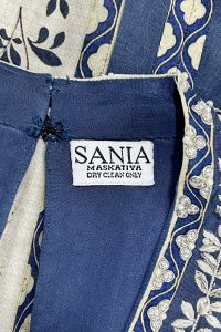 Blue floral printed jacket kurta set by Sania Maskatiya (4)